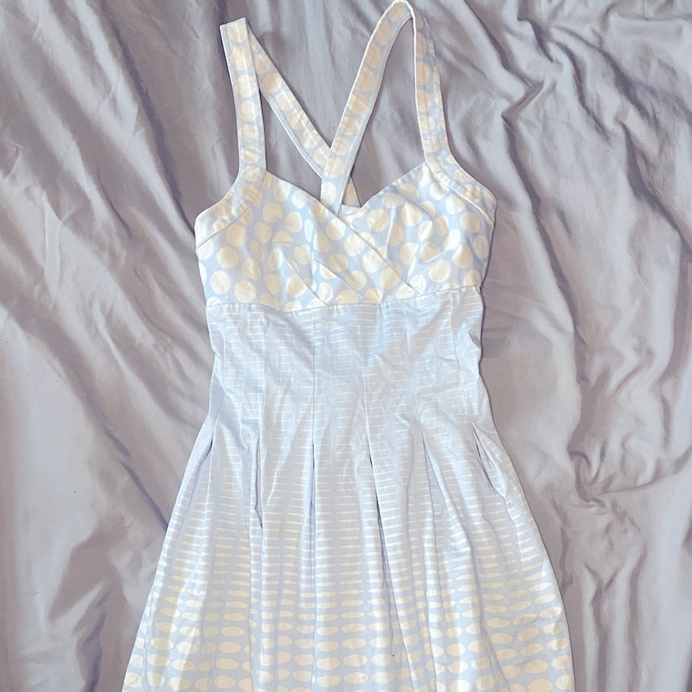 Blue Polka Dot Dress🤍💙